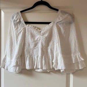 Planet blue white off the shoulder blouse size M